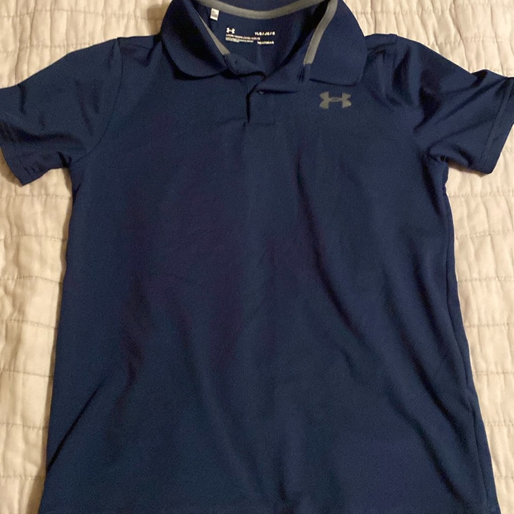 Navy Under Armor Boys Golf shirt